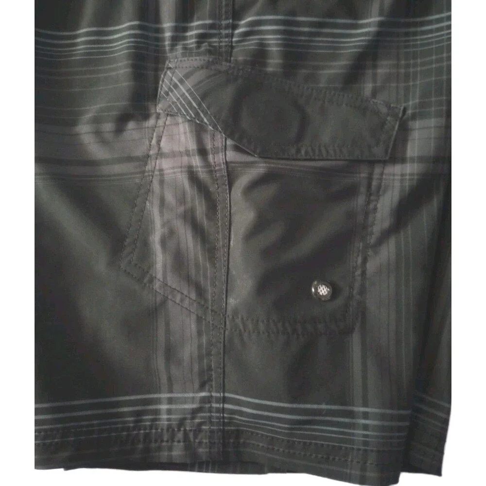 Mossimo Supply Co Black Plaid Swim Trunks Board Shorts sz 30 Mens Swimwear